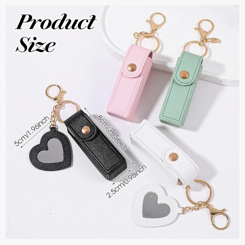 4 Pcs Car Lip Balm Holder PU Leather Lipstick Case No Melt